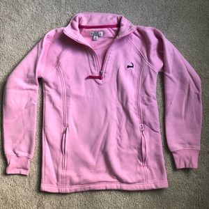pink quarter zip sweatshirt